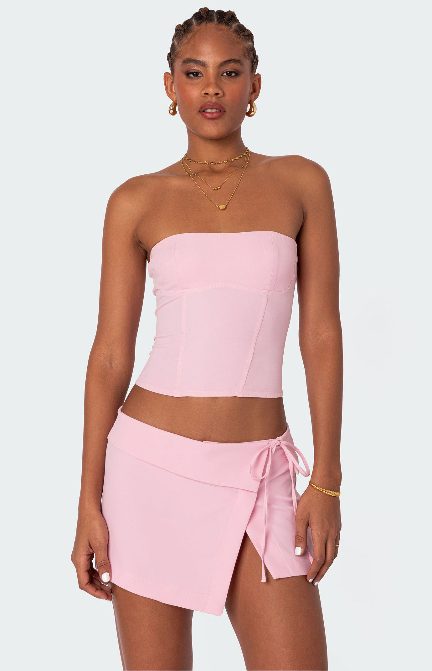 Edikted Women's Selena Lace Up Corset in Pink - Size Small | PacSun