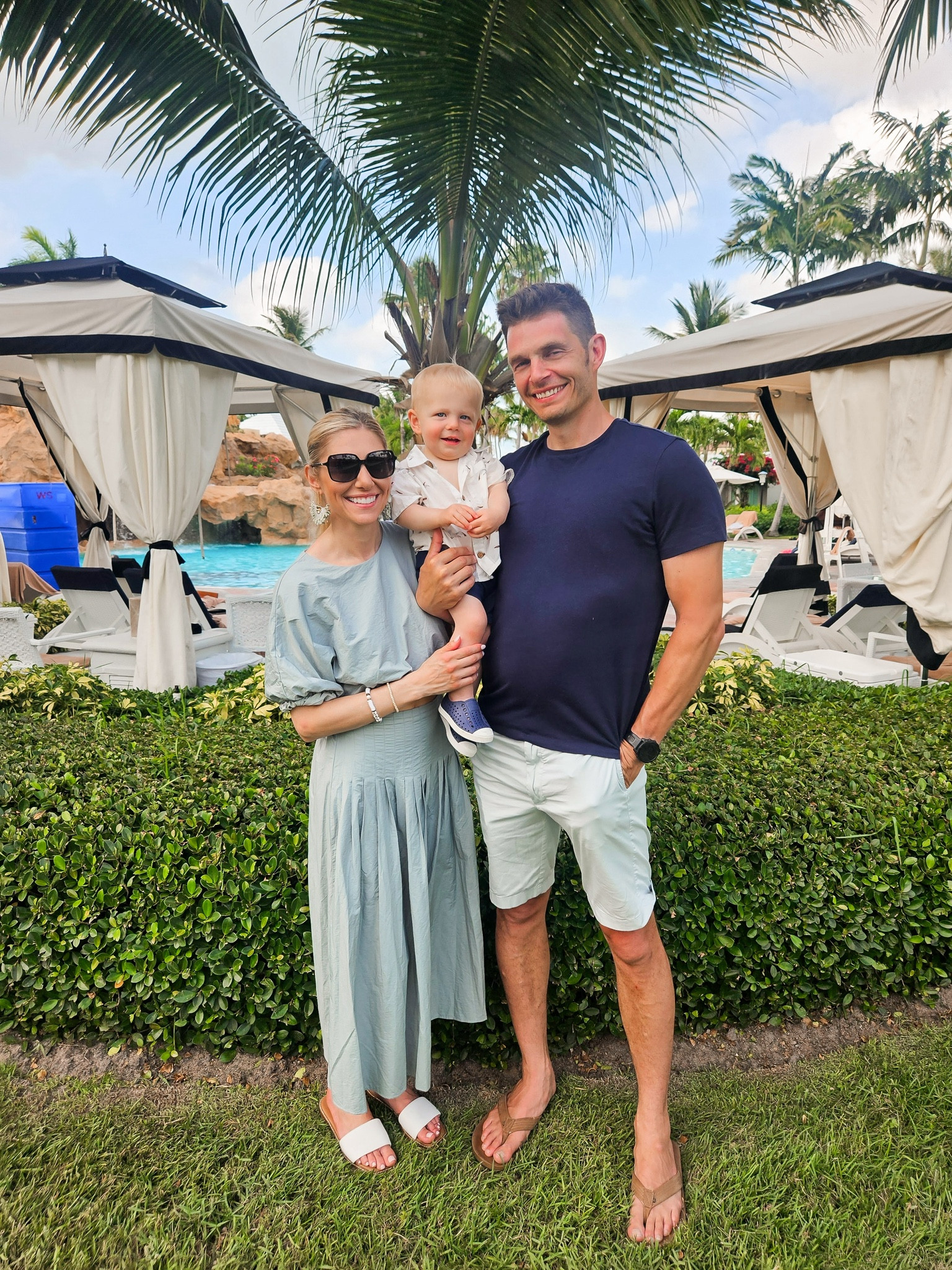 Finally in Island time! 🏝️☀️🥥
•
•
•
#vacationstyle #familystyle #babyboy #familyofthree #messtyle #babystyle 

#LTKBaby #LTKFamily #LTKTravel