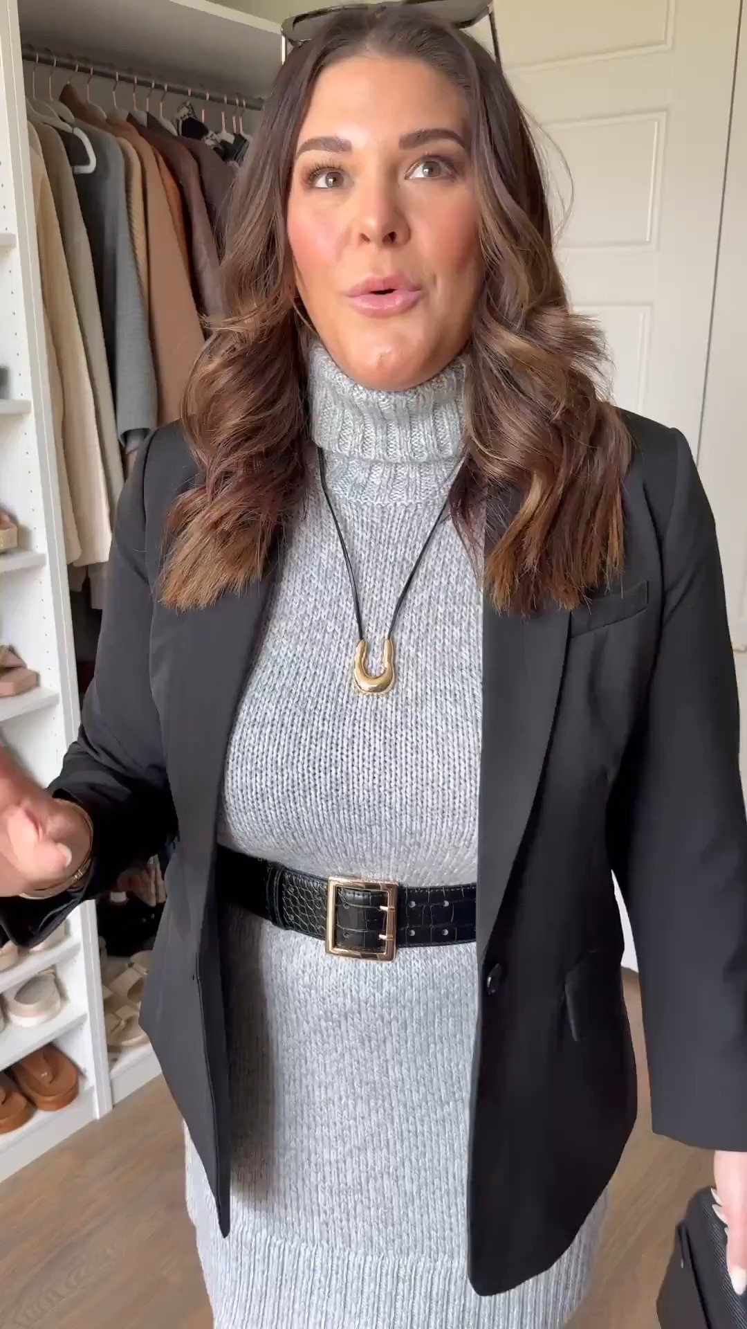 This $28 sweater dress is soft, stretchy and such a great fall and winter fashion staple! You’ll never guess where this entire outfit is from!

Dress & Blazer: Large

business casual, affordable fashion, midsize style, midsize mom style, updating my wardrobe, trendy style, workwear 

#midsizefashion #midsizestyle #fallfashion #sweaterdress #workwearstyle #stylereels #fashionreels #workwearfashion

#LTKMidsize #LTKgrwm #LTKStyleTip