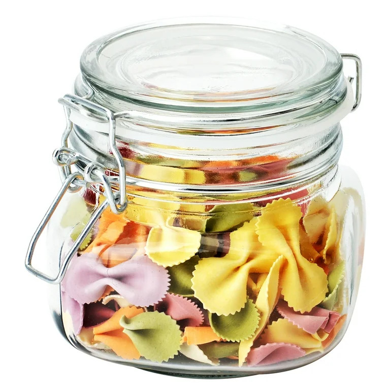 Mainstays Kitchen Storage 17-Ounce Clear Glass Lock Lid Jar | Walmart (US)
