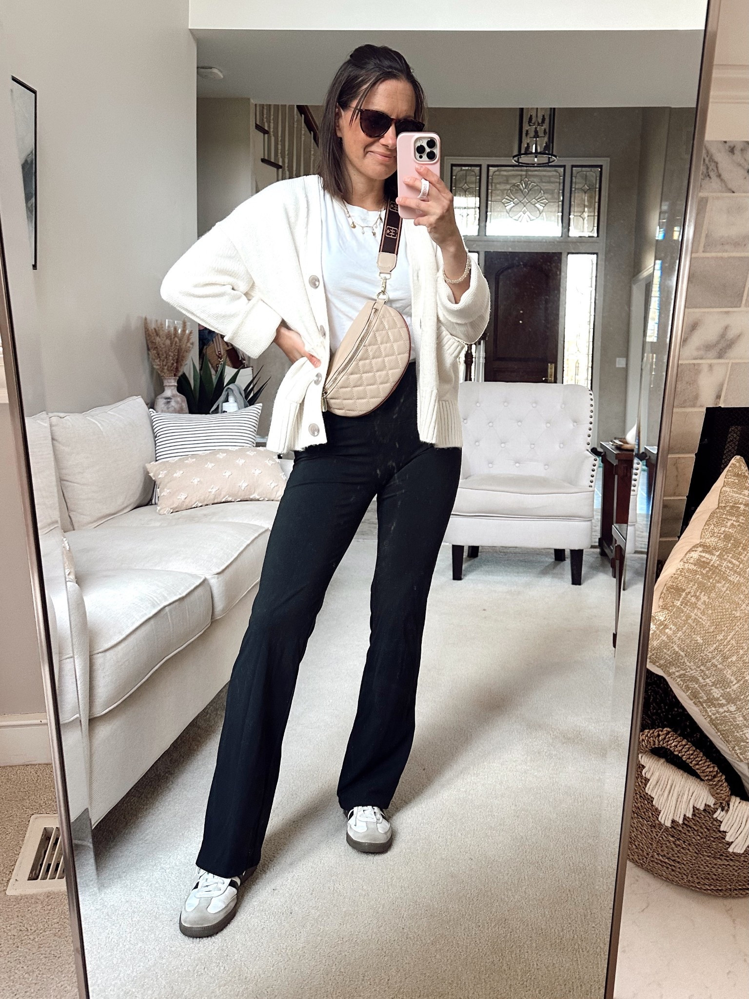 Amazon outfit of the day! 
Outfit idea- flare leggings (run true to size), tee (runs true to size), amazon cardigan (true to size)

#LTKOver40 #LTKFindsUnder50 #LTKPetite