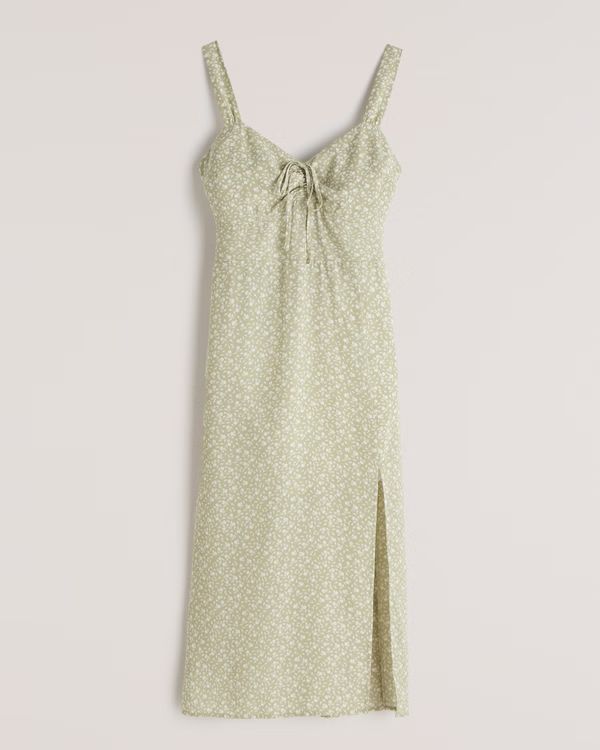 Cinch-Front Midi Dress | Abercrombie & Fitch (US)