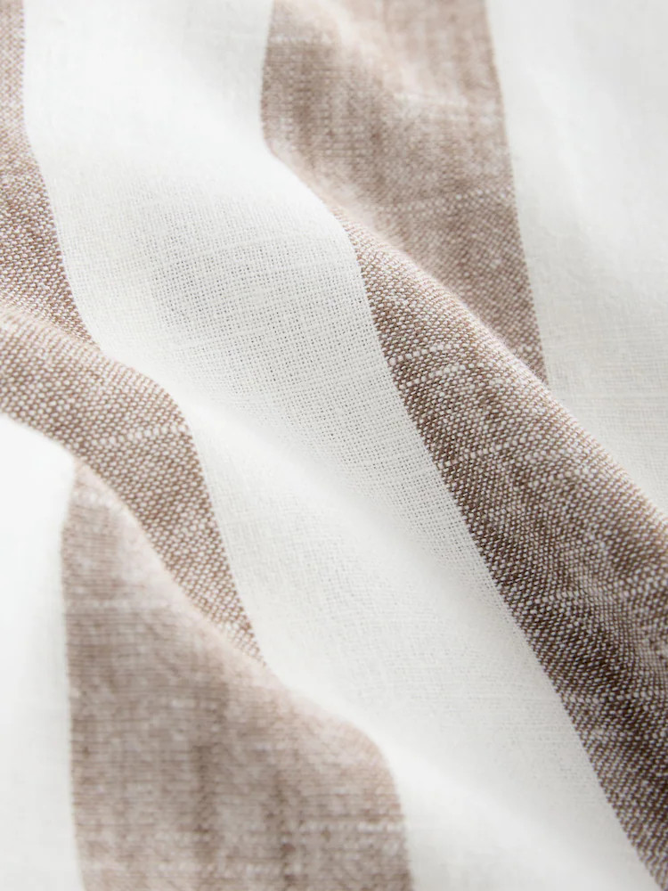 Brown/Ecru Stripe Smart Front Linen Blend Wide Leg Trousers | Next US