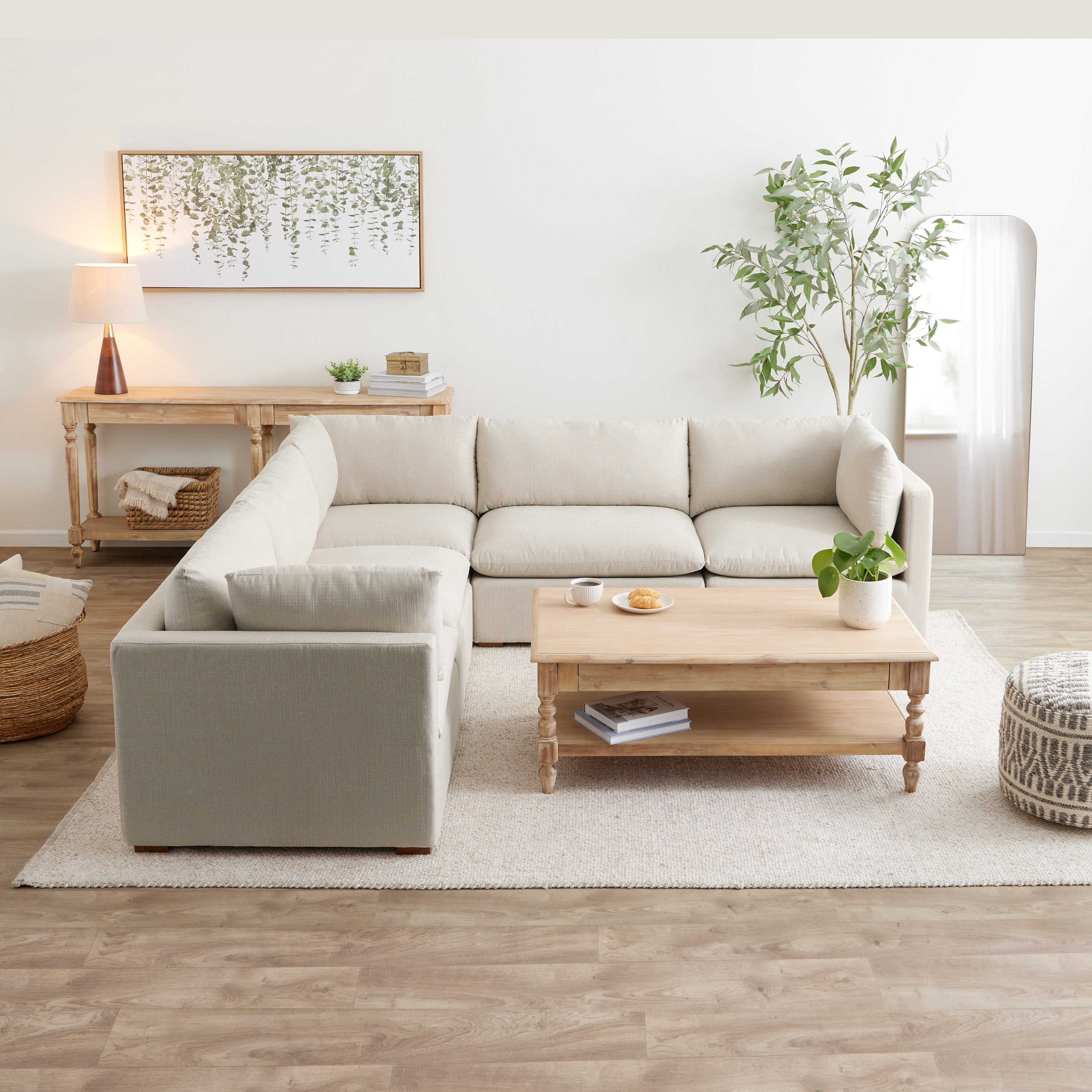 Weston Pillow Top 5 Piece Square Modular Sectional Sofa | World Market