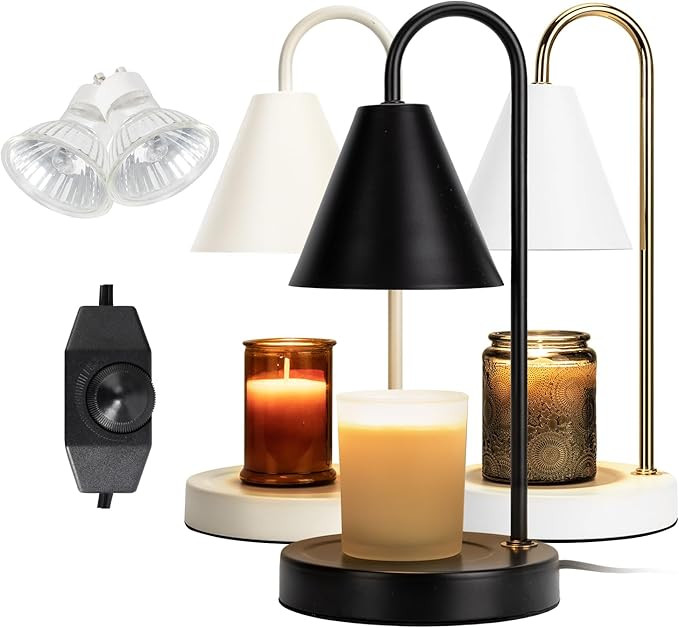 Lámpara calentadora de velas con temporizador, calentador eléctrico con luz regulable, derretid... | Amazon (US)