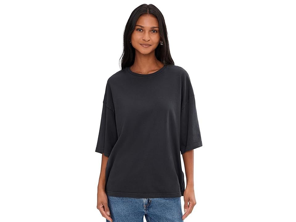 Free People We The Free Perfect Oversized Tee Women's Clothing Black: XL (Women's 16) | Zappos.com