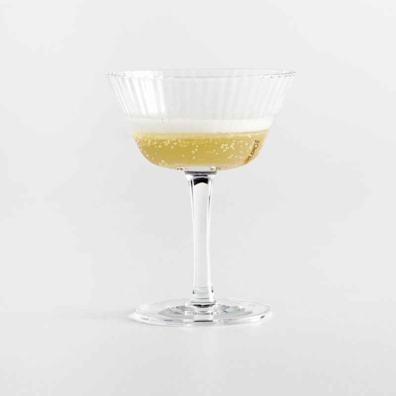 A Coste Optic Coupe Glass by Athena Calderone | Crate & Barrel | Crate & Barrel