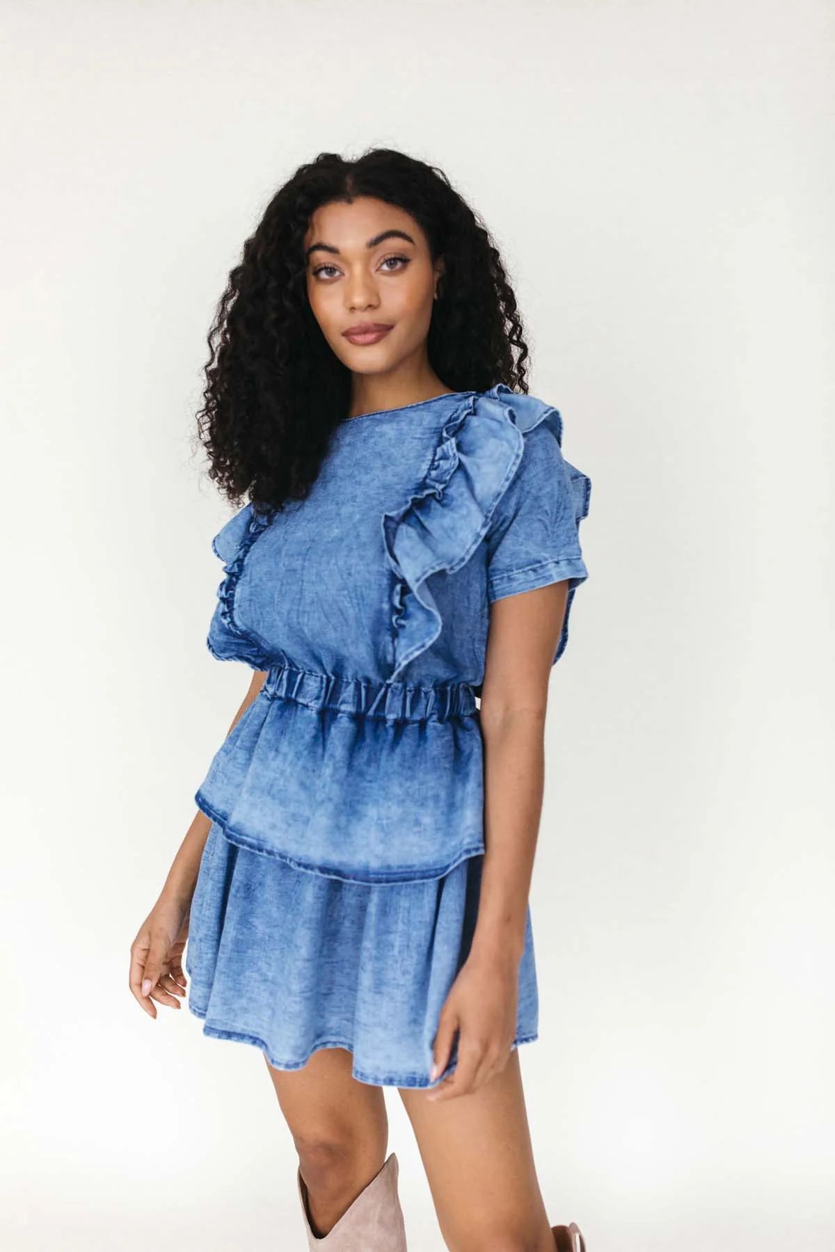 Marisa Ruffle Denim Dress - FINAL SALE | The Post