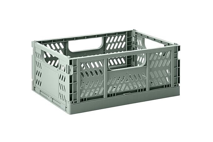 3 Sprouts Modern Folding Crate - Medium - Green | Amazon (US)