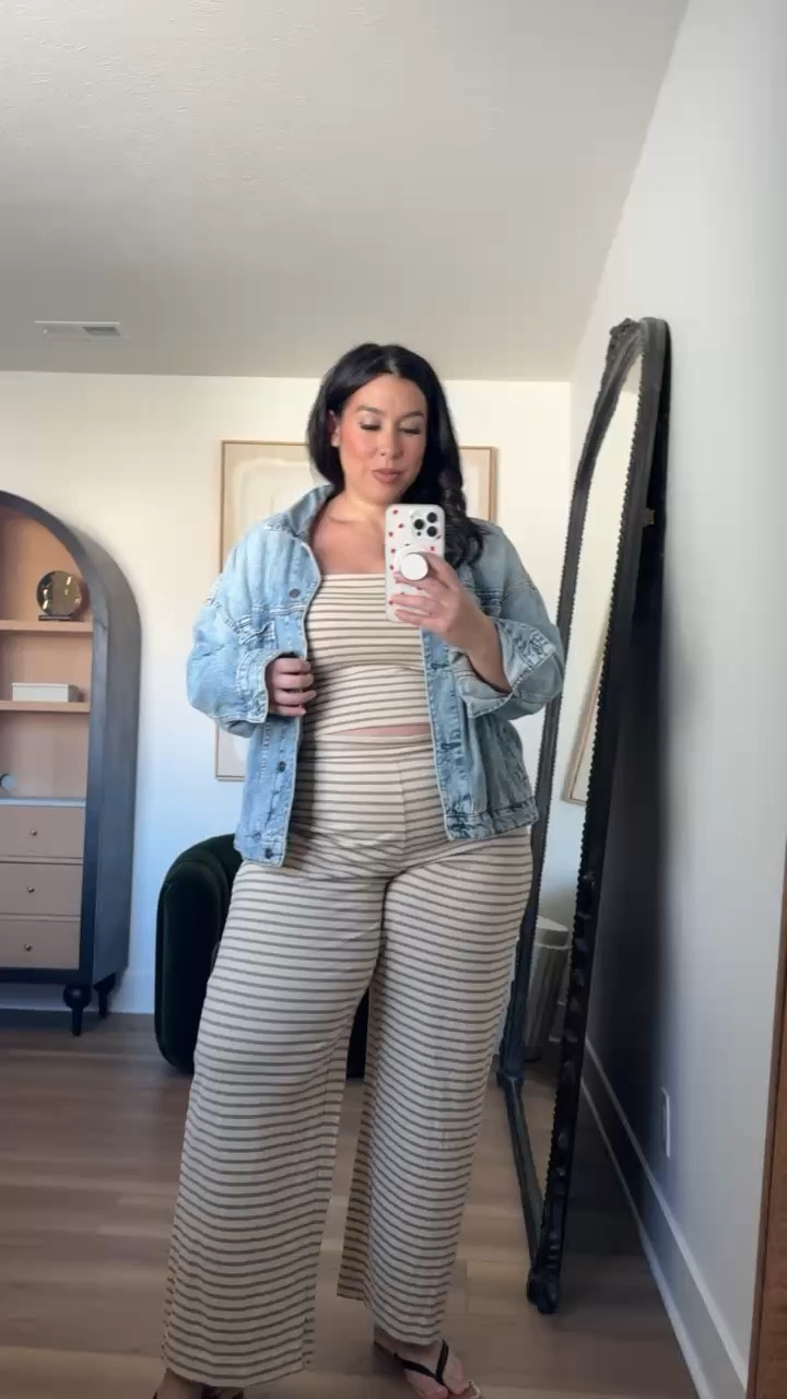 Love this striped set + denim jacket! Midsize Free People finds! 
-
-
-
Midsize, Free People, Maxi dress, Dress, Midsize dress, Yellow dress, Brown dress, Spring finds 

#LTKMidsize #LTKSeasonal #LTKootd