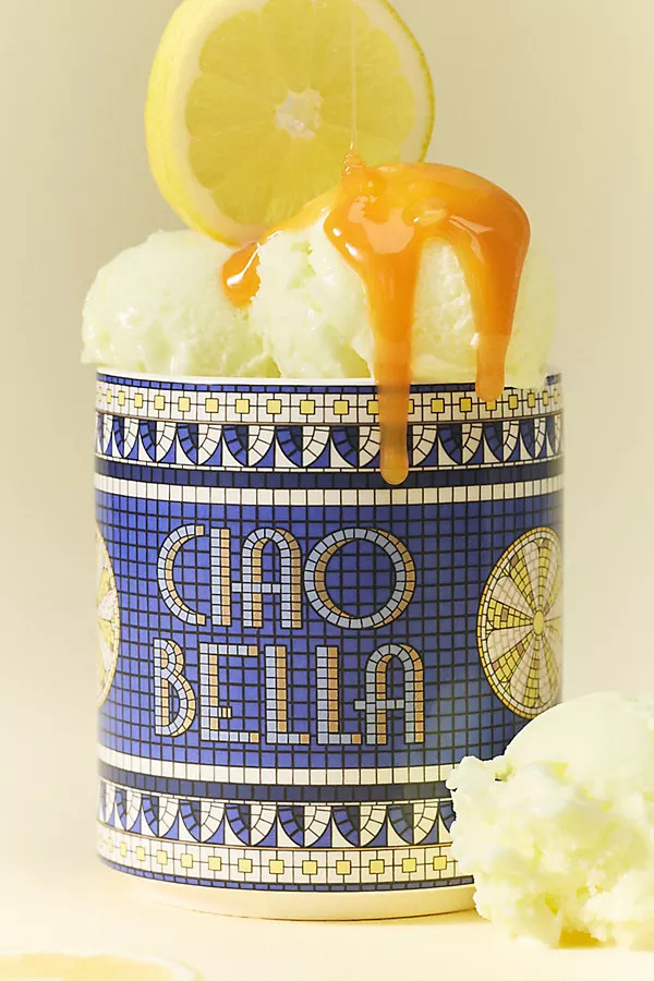 Bistro Tile Gourmand Ciao Bella 24k Gold Accent Ceramic Candle: Italia Edition | Anthropologie (US)