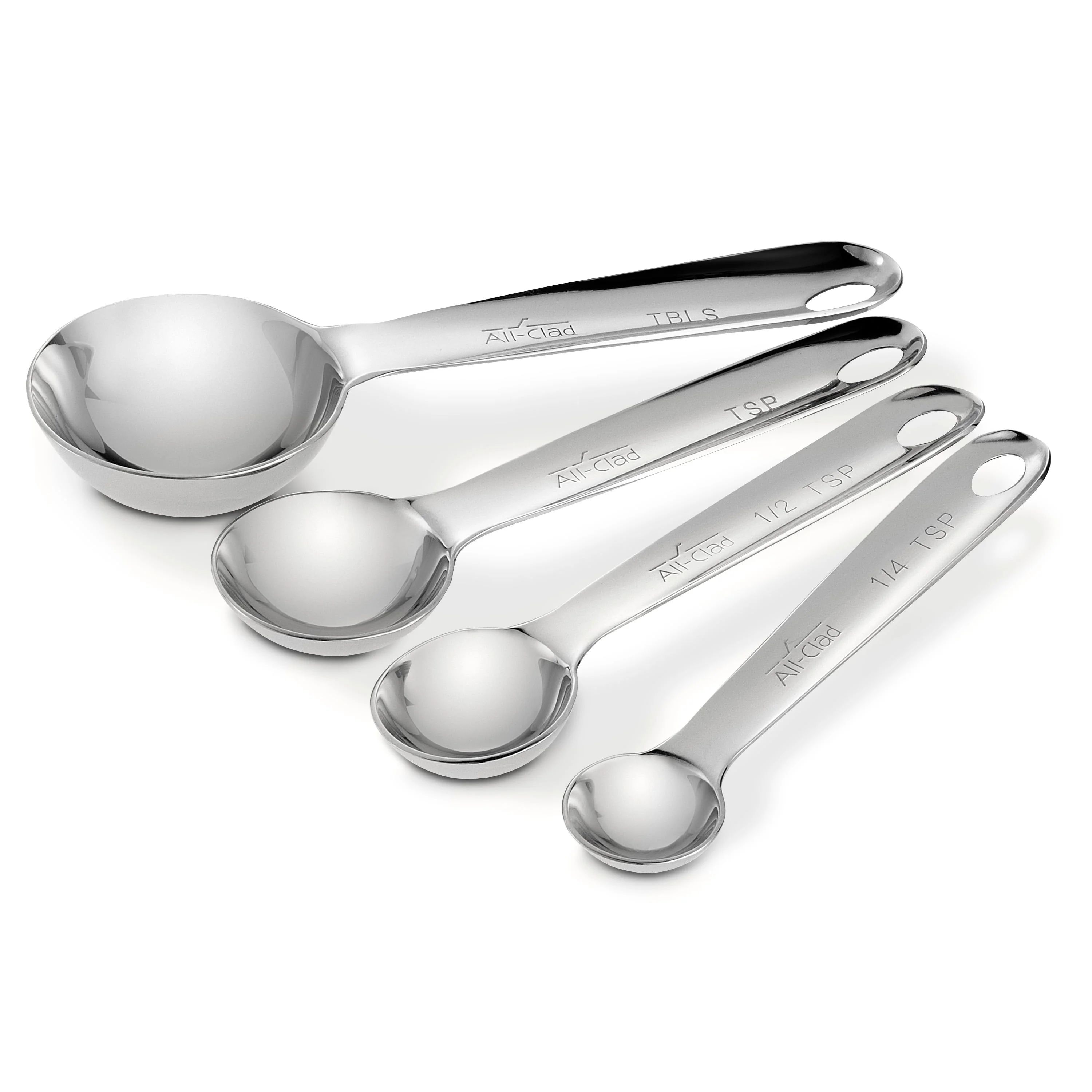 All-Clad 59918 Stainless Steel Measuring Spoon Set, 4-Piece, Silver | Walmart (US)