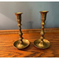 Foundry Solid Brass Candle Sticks - Made in India Vintage Holders | Etsy (US)