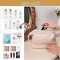 Abiudeng Makeup Bag,Double Layer Cosmetic Bag,Travel Makeup Bag,Leather Makeup Bag, Cosmetic Trav... | Amazon (US)