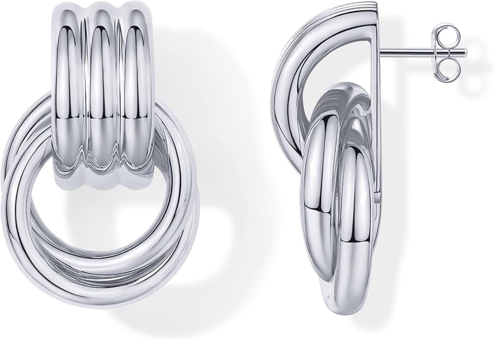 PAVOI 14K Gold Plated Door Knocker Statement Earrings for Women - Chunky Gold Earrings for Women ... | Amazon (US)