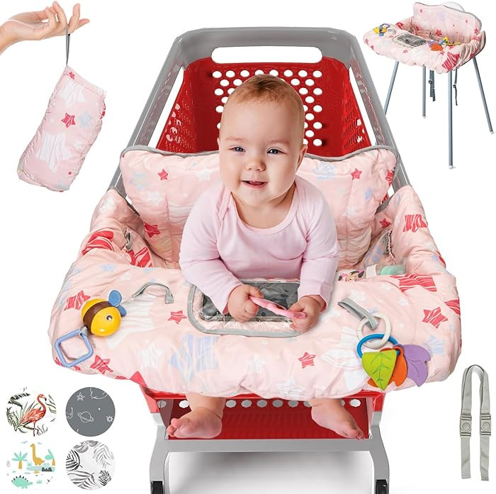 PILLANI Shopping Cart Cover for Baby, High Chair Cover for Restaurant Seat - Grocery Cart Cover f... | Amazon (US)