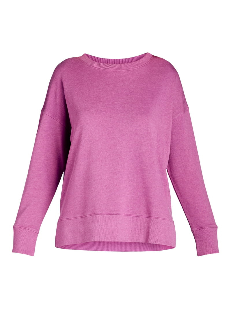 Time and Tru Women's Crewneck Sweatshirt with High-Low Hem, Sizes XS -4X | Walmart (US)