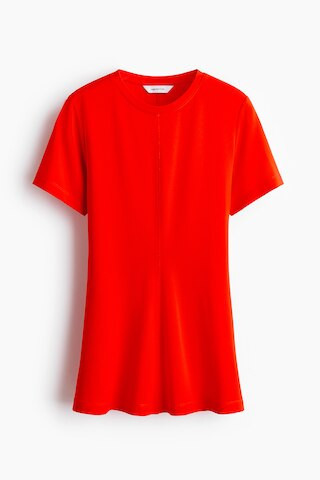 H & M - Interlock Peplum Top - Red | H&M (US + CA)