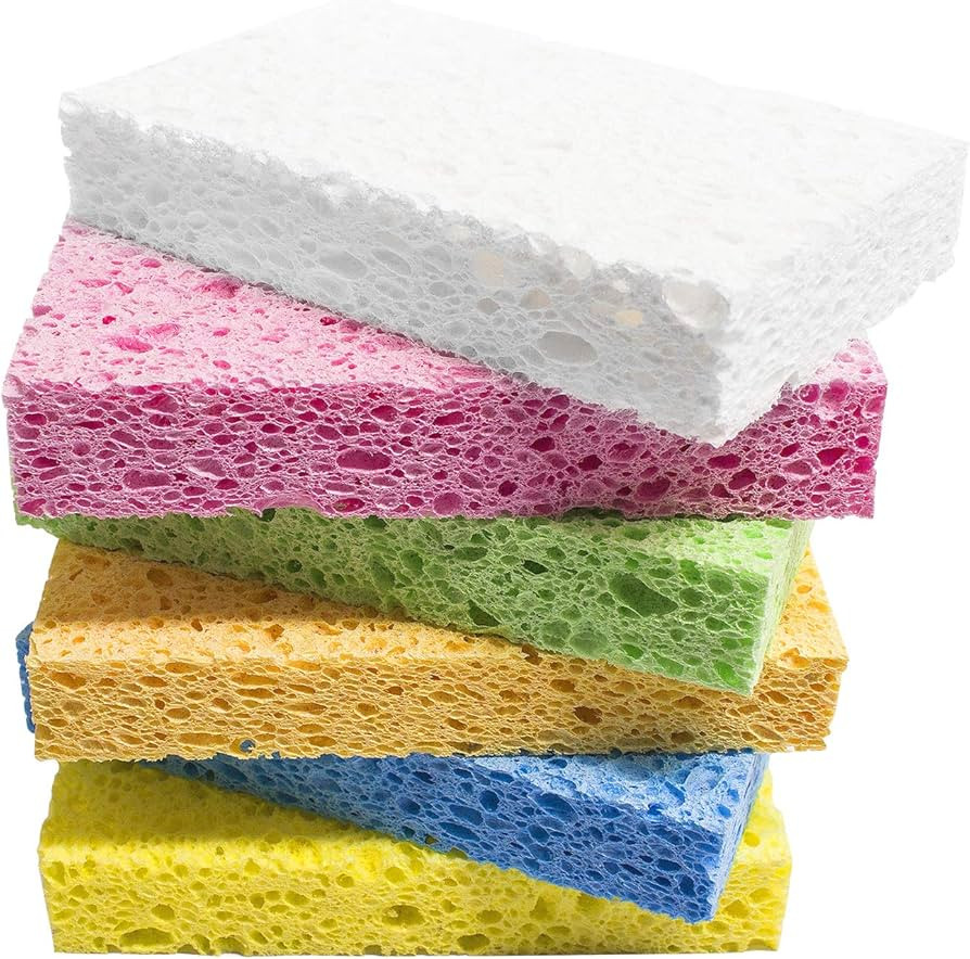 Cellulose Sponges,Heavy Duty Scrub Kitchen Sponge,Clean Tough Messes Without Scratching Sponges K... | Amazon (US)