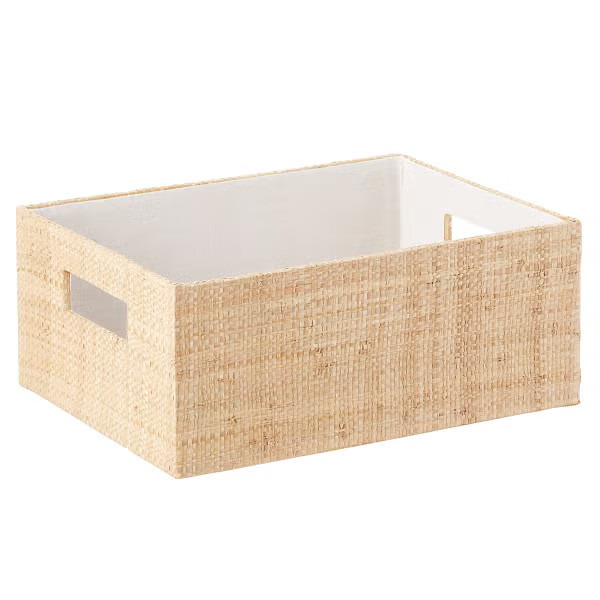 The Container Store Artisan Grasscloth Bin | The Container Store