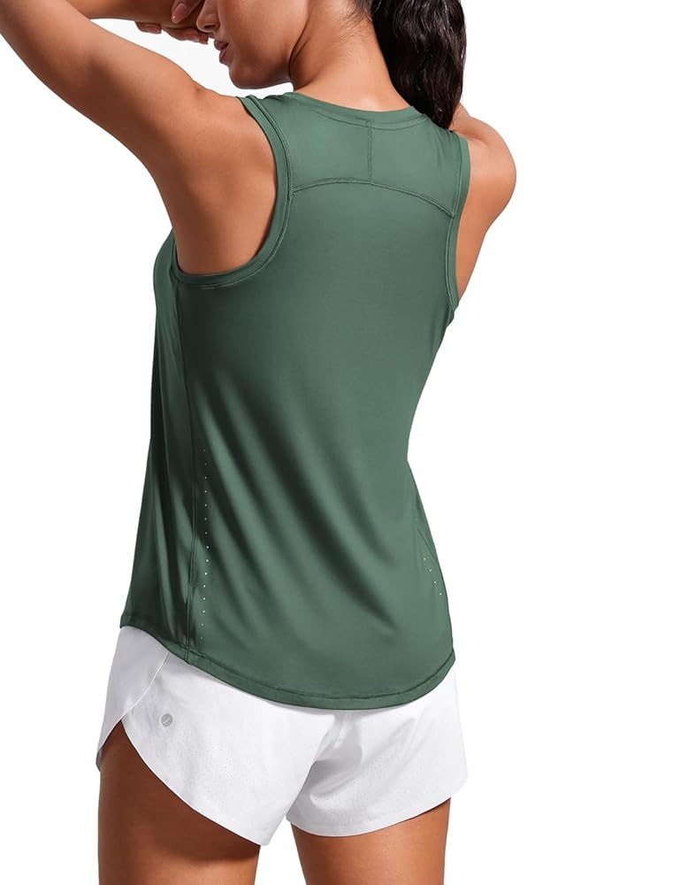 CRZ YOGA Lightweight Racerback Tank Tops for Women High Neck Workout Athletic Running Sleeveless ... | Amazon (US)