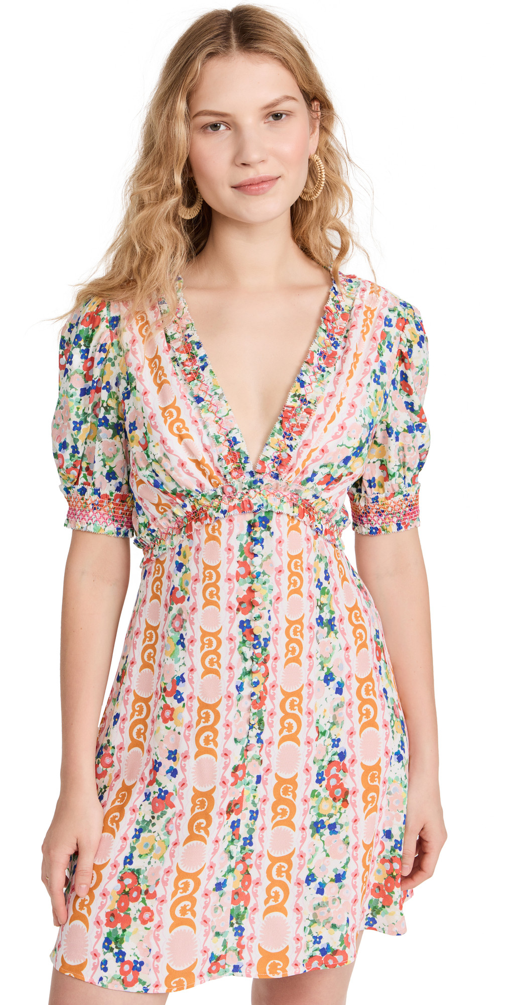 Saloni Lea Smocked Mini Dress | Shopbop