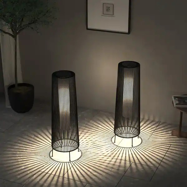 2 Pack Outdoor Solar Light Floor Lamps - Bed Bath & Beyond - 40217578 | Bed Bath & Beyond