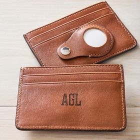 Carson Leather Card Case with AirTag Holder | Mark and Graham