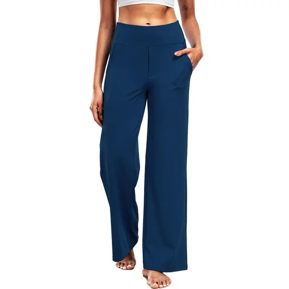 NELEUS Womens 29" Wide Leg Pants Athletic Yoga Leggings Casual Sweatpants Stretch Dress with Pock... | Walmart (US)