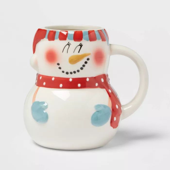 14oz Stoneware Snowman Mug - Threshold&#8482; | Target