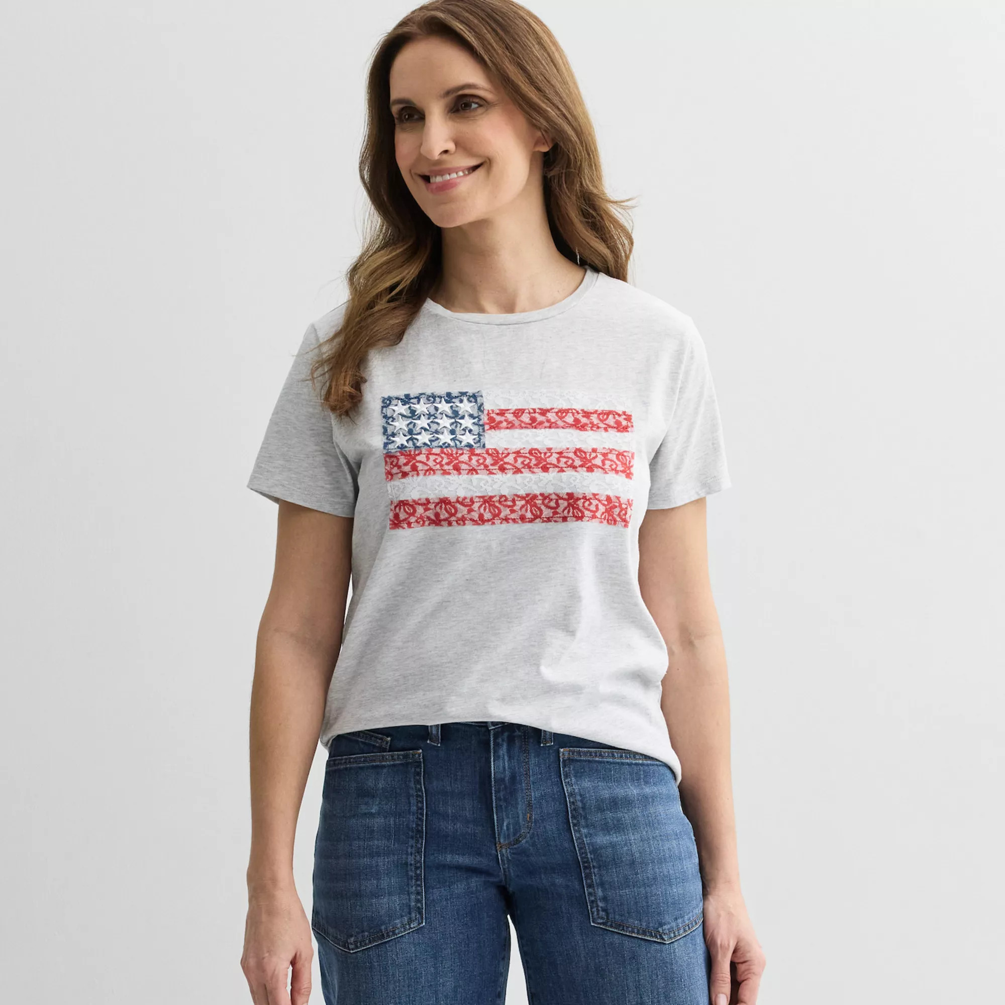 Women's Americana Lace Flag Graphic Tee | Kohl's