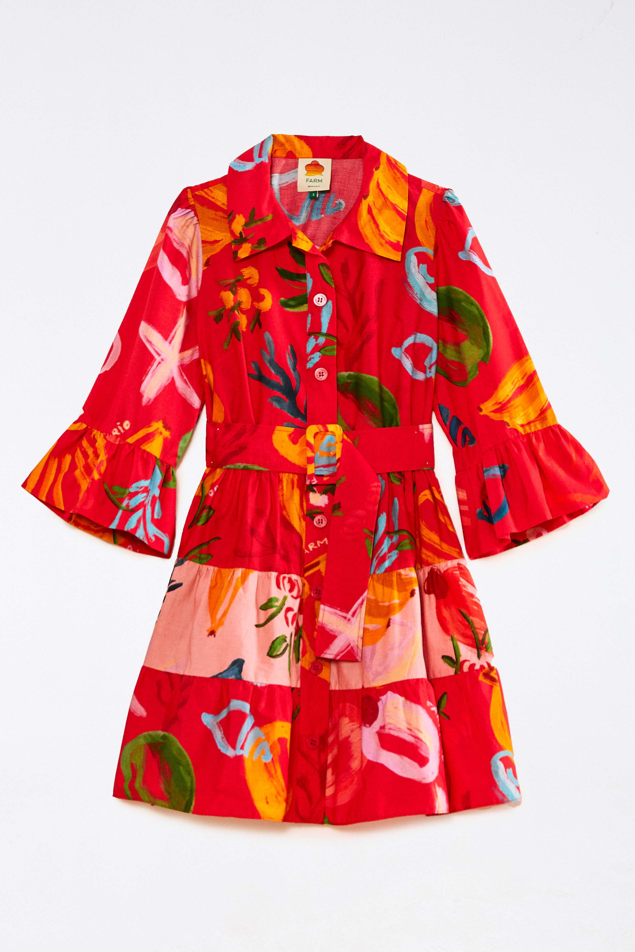 Red Mixed Fruits Ocean Mini Dress | FarmRio (US)