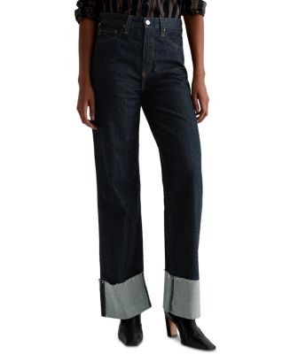 Kora High Rise Cuffed Wide Leg Jeans in Moonrise | Bloomingdale's (US)