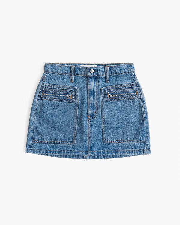 Cargo Pocket Denim Mini Skirt | Abercrombie & Fitch (US)