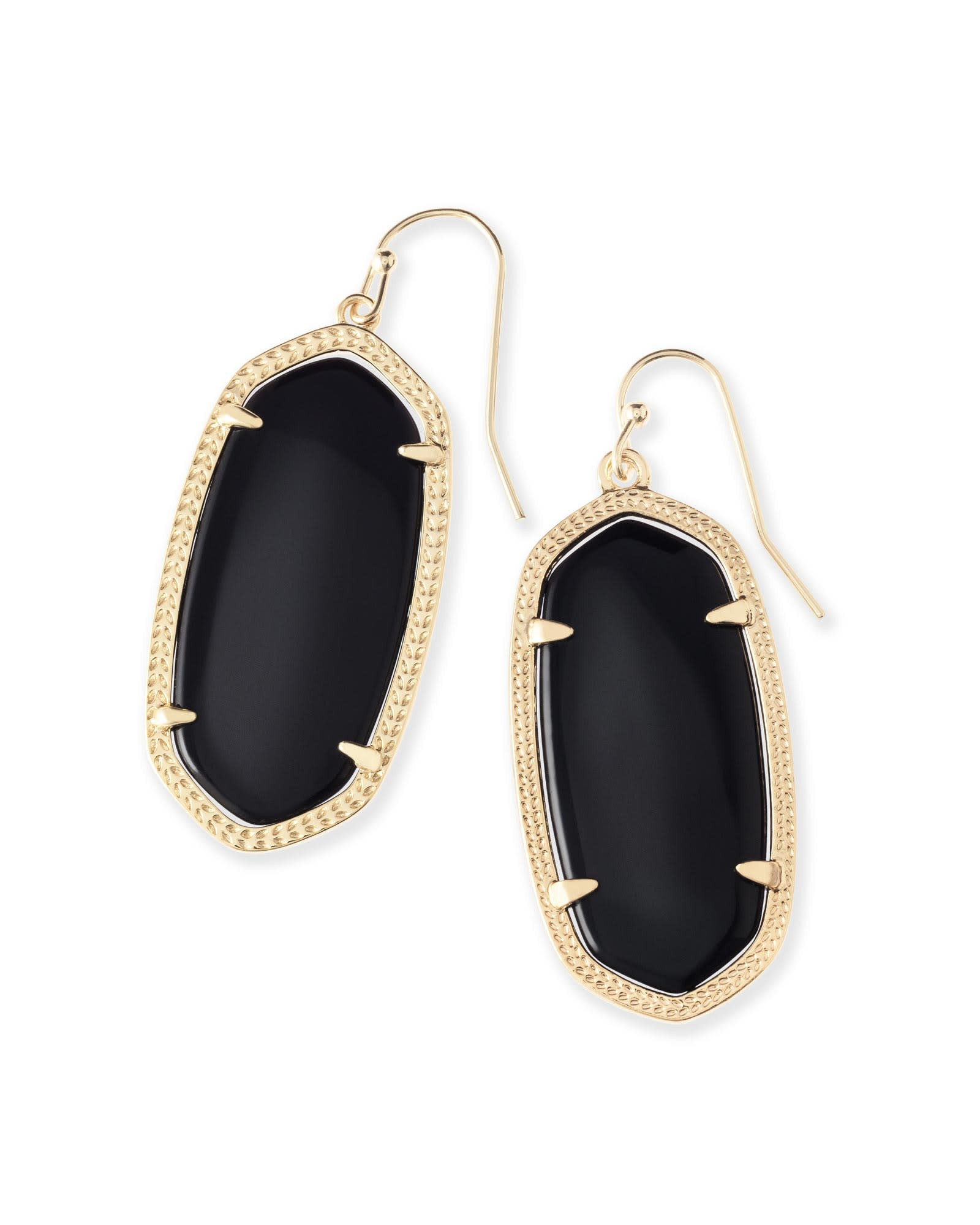 Kendra Scott Elle Gold Drop Earrings in Black | Opaque Glass | Kendra Scott
