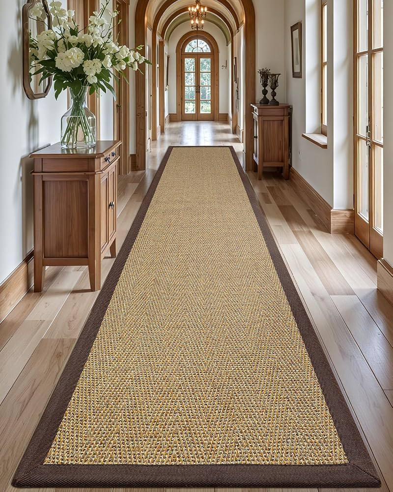 LUMI 3x12 Jute Runner Rug Non Slip for Hallway, Natural Rustic Carpet No Shedding, Farmhouse Brai... | Amazon (US)