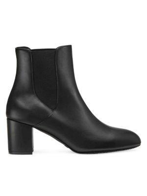 Stuart Weitzman 60MM Yuliana Block Heel Leather Chelsea Boots on SALE | Saks OFF 5TH | Saks Fifth Avenue OFF 5TH