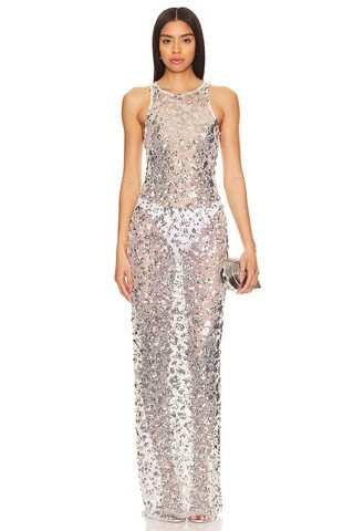 Lovers and Friends Syd Maxi Dress in Silver from Revolve.com | Revolve Clothing (Global)