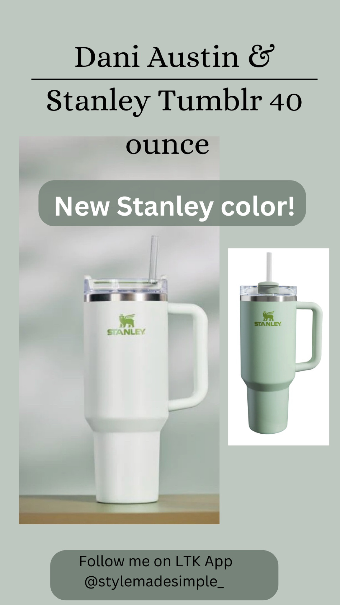 Stanley X Dani Austin,  QUENCHER H2.0 FLOWSTATE™ TUMBLER | 40 OZ, green Stanley tumblr 

#LTKHolidaySale #LTKfindsunder50 #LTKfamily