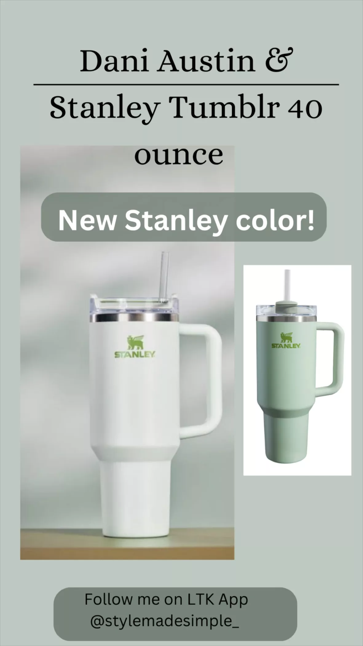 Green 40 oz Stanley quencher