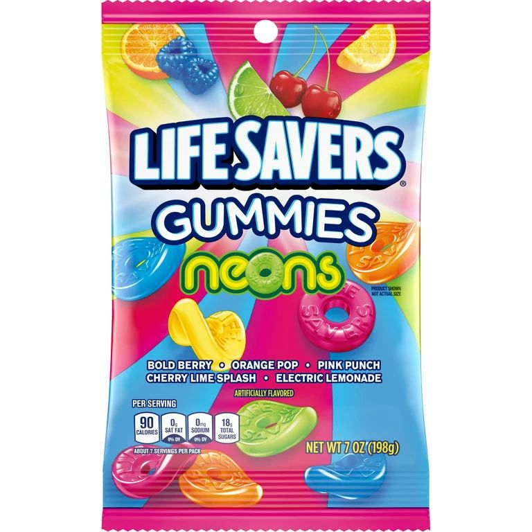 Life Savers Neons Gummy Candy, 7 oz Bag | Walmart (US)
