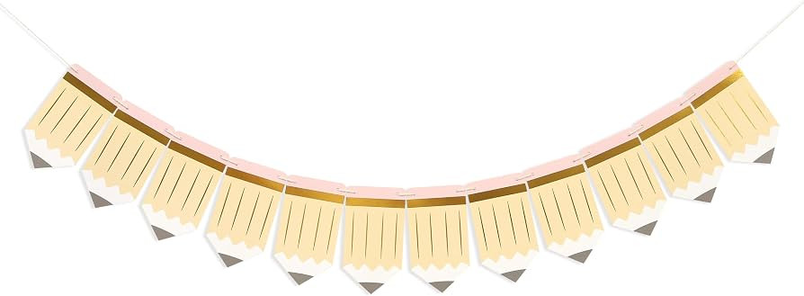 Light Beige Pencil Banner, Back-to-School Party Decorations, 80 inches | Amazon (US)