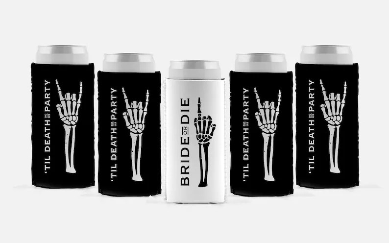 Custom Bride or Die Goth Bachelorette Can Cooler / Custom - Etsy | Etsy (US)