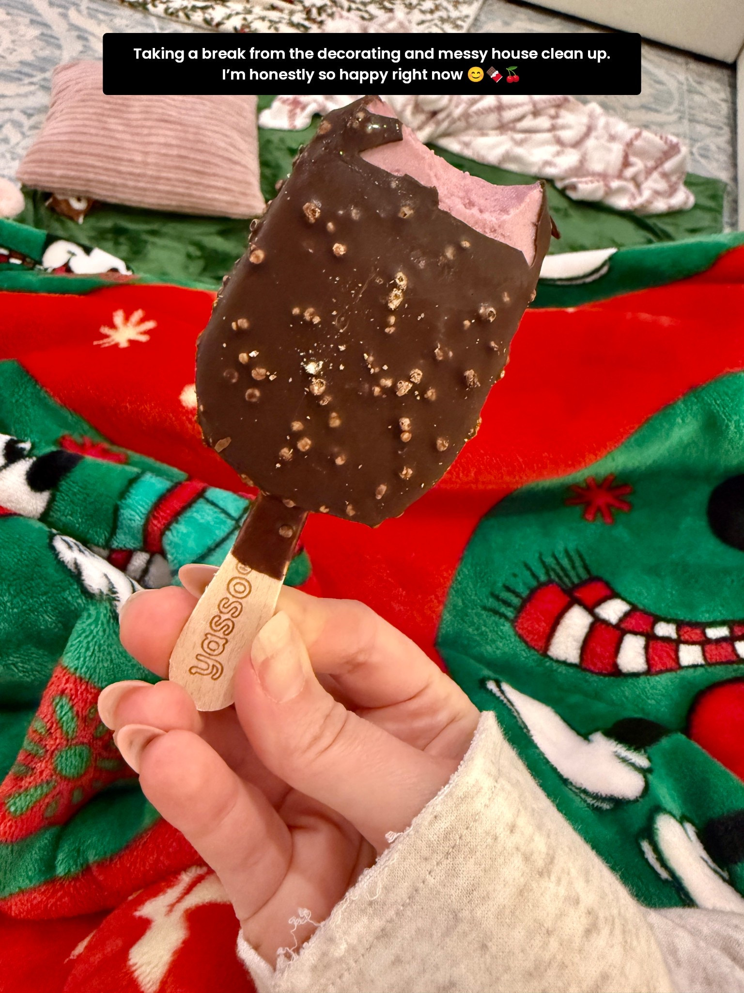 The house is a mess and I am still in the middle of Christmas decorating, but this yasso cherry chocolate crunchfrozen Greek yogurt bar is a MUCH needed lil treat 🥰 not sponsored or anything- I just really love it! A must try for sure 🍒 🍫🍦

#LTKHoliday #LTKFamily #LTKSeasonal