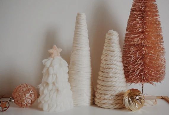 Fibre Christmas Trees / Christmas Decor / Yarn Christmas Trees / Christmas Home Decor / Tabletop ... | Etsy (US)