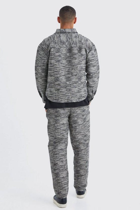Marble Jacquard Boxy Overshirt | boohooMAN (US & Canada)