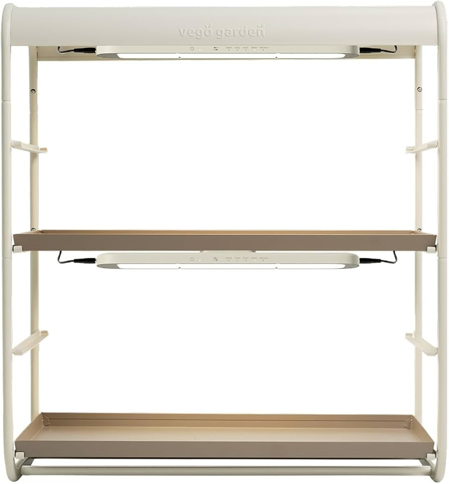 Vego garden 2 Tier Tabletop Metal Corner Plant Stand Indoor with Grow Light, Full Spectrum LED Gr... | Amazon (US)