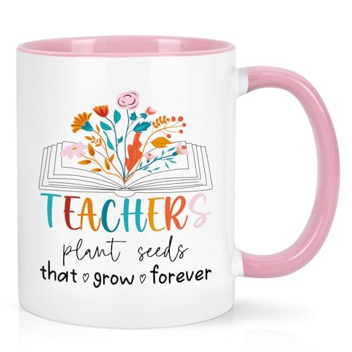 Cabtnca Teacher Appreciation Gifts for Women, Teacher Plants Seeds That Grow Forever Coffee Mug 11Oz, Teacher Appreciation Christmas Birthday Gifts for Teachers, 11 Oz | Amazon (US)
