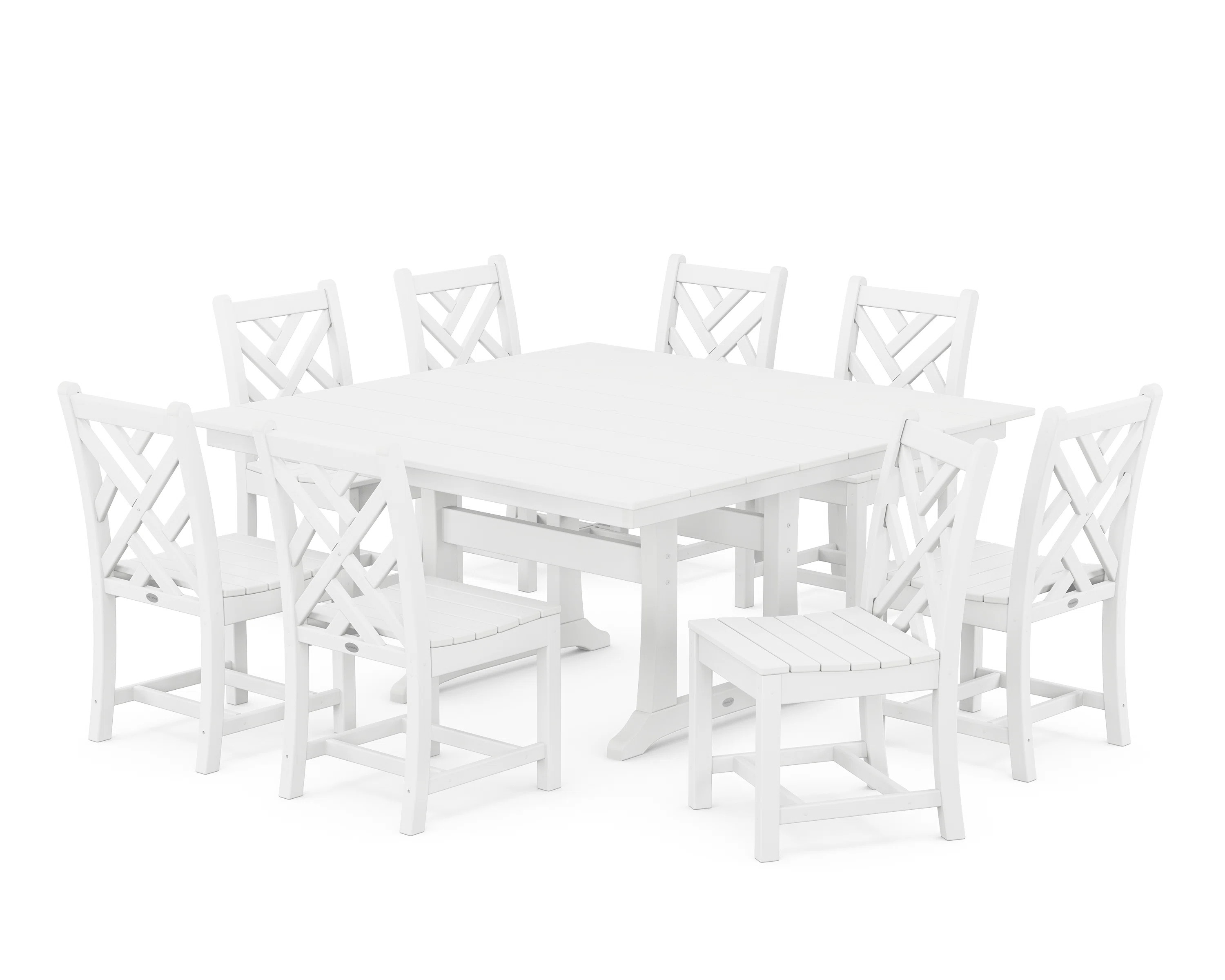 Chippendale 9-Piece Farmhouse Trestle Dining Set (Set of 9) | Wayfair North America