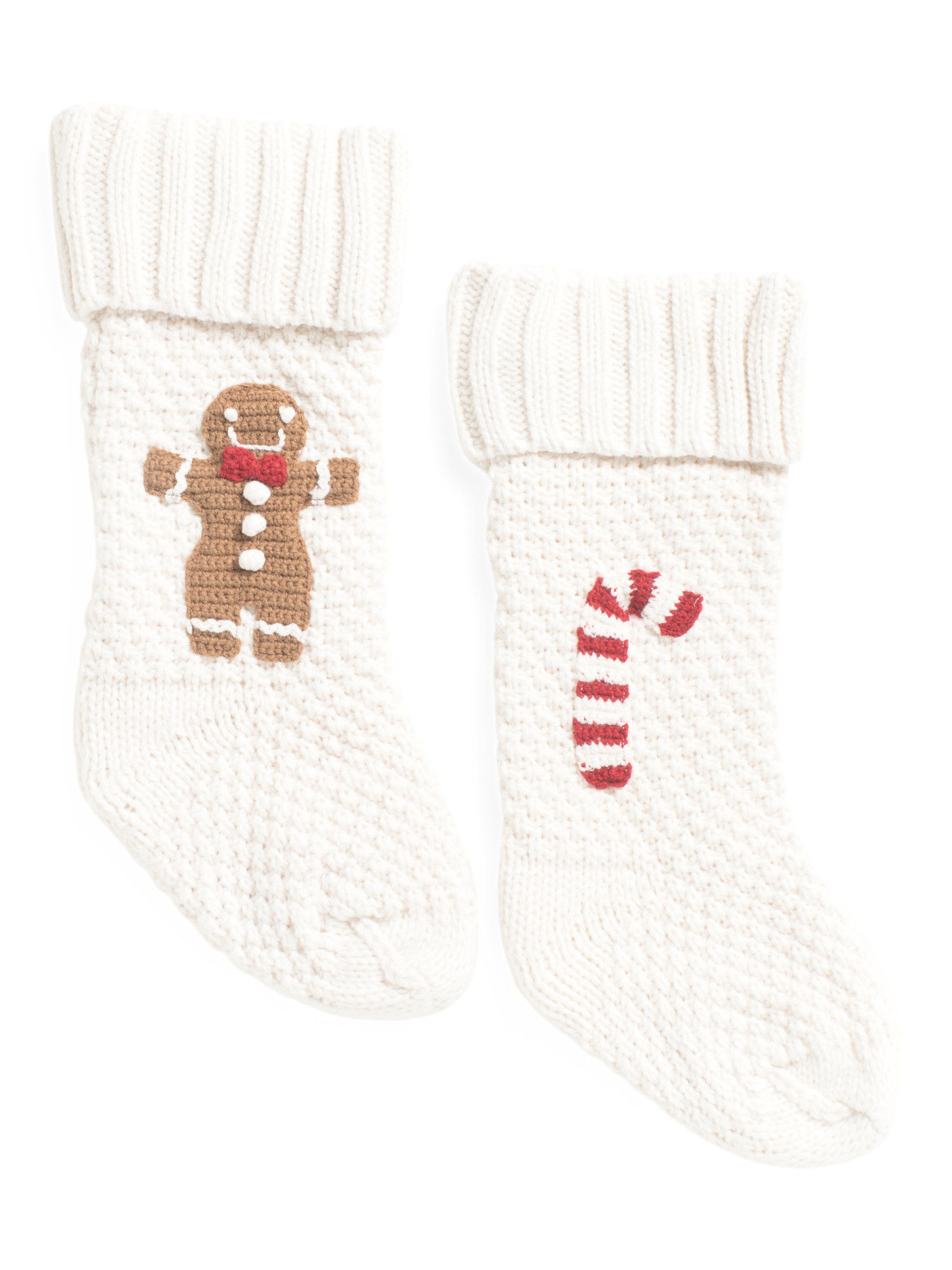 2pk 22in Gingerbread Man Stockings | TJ Maxx